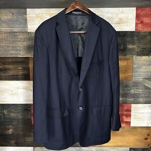 Polo Ralph Lauren Sport Coat Wool Work Jacket Blazer Half Lined Navy 46L